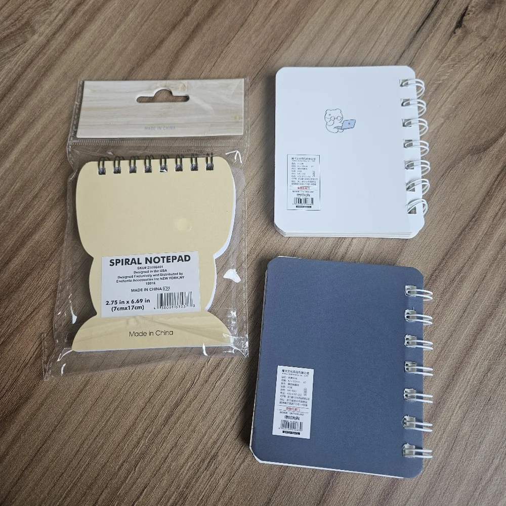 🔥4/$20 Cute Mini Spiral Notebooks Bundle with Dog and Bear Designs